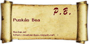 Puskás Bea névjegykártya